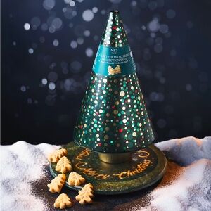M&S All Butter Shortbread Projection Tree 8.1 oz/230g Cookie Tin NEW